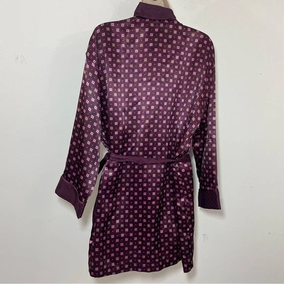 Vintage Victorias Secret Robe Womens One Size O/S Sleepwear Belt Burgundy new. - Picture 2 of 8